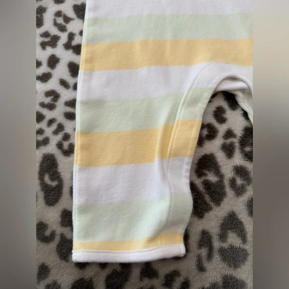 babyGap Short Sleeve Striped One-Piece for Baby in Green Yellow Size 6-12 Months